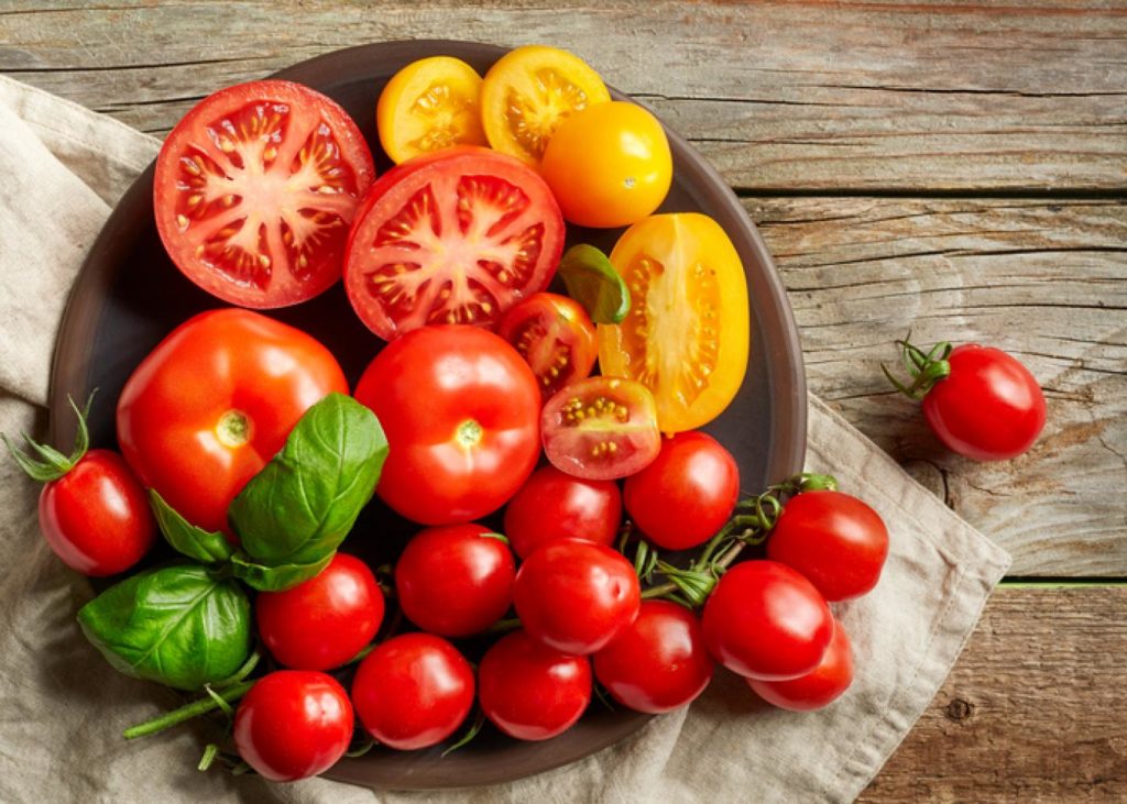 A variety of tomatoes.